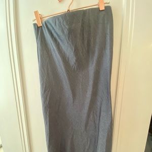 Bobeau silky midi skirt grey